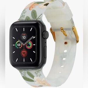Rifle Paper Co. Floral Apple Smartwatch Band - Green and Gold